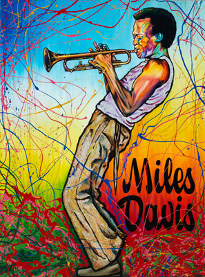 Miles Davis Playing Trumpet